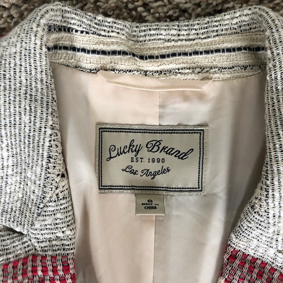 Lucky Brand 2-button cotton blend stripe blazer 8 - Picture 4 of 4